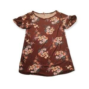Cool Melon Maroon Floral Top Size XL